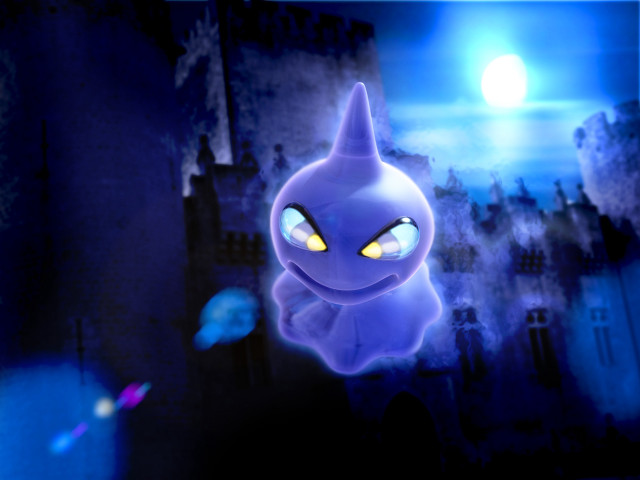 Purple creature glowing eyes castle free wallpaper for desktop - medium preview image