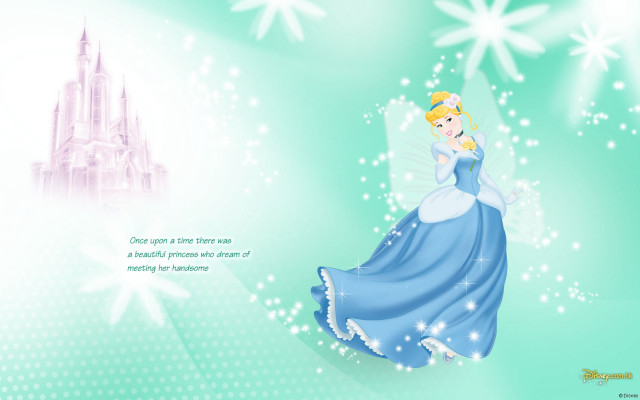 Princess blue dress castle disney free wallpaper for desktop - medium preview image