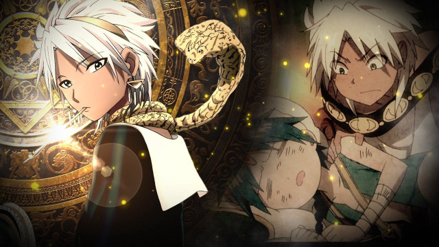 Anime characters white hair snake free wallpaper for desktop - medium preview image