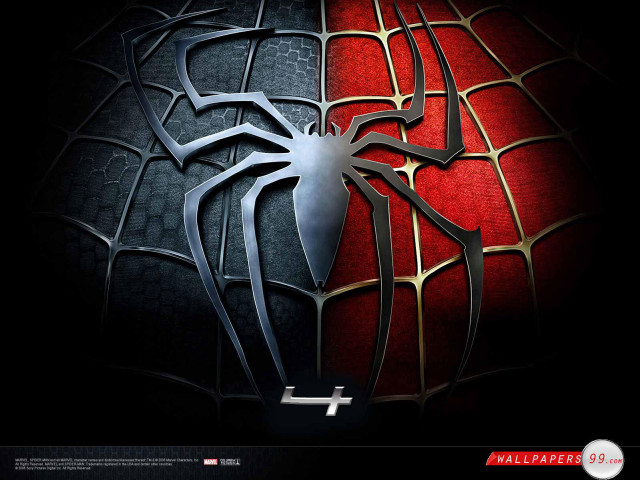 Spider man logo black red free wallpaper for desktop - medium preview image