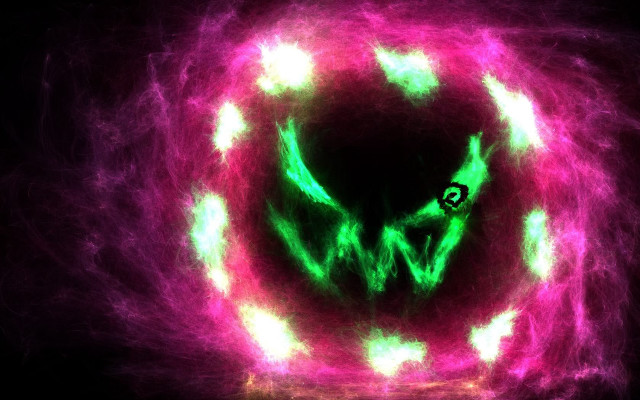 Green pink swirl black white free wallpaper for desktop - medium preview image