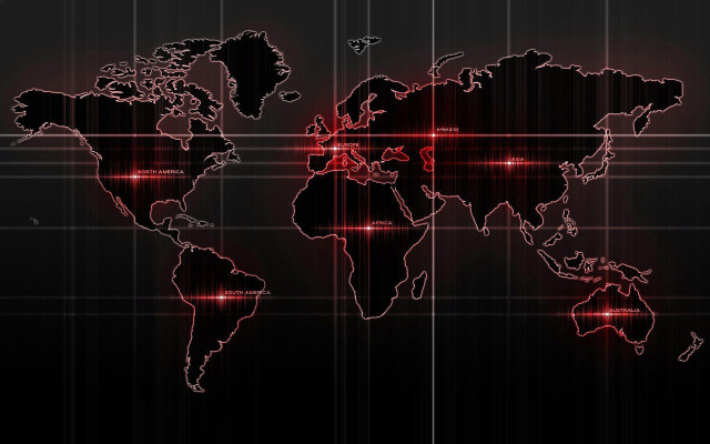 World map red lights black free wallpaper for desktop - medium preview image