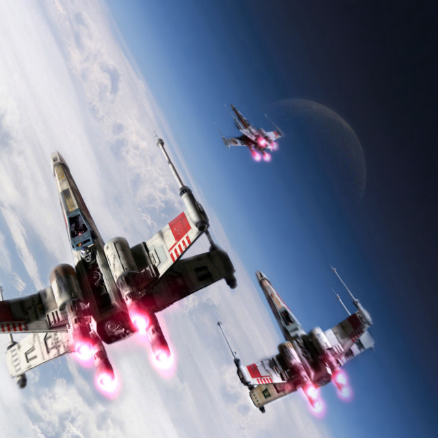 Fighter jets sky planet moon free wallpaper for tablet - medium preview image