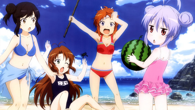 Women beach bathing suits watermelon free wallpaper for desktop - medium preview image