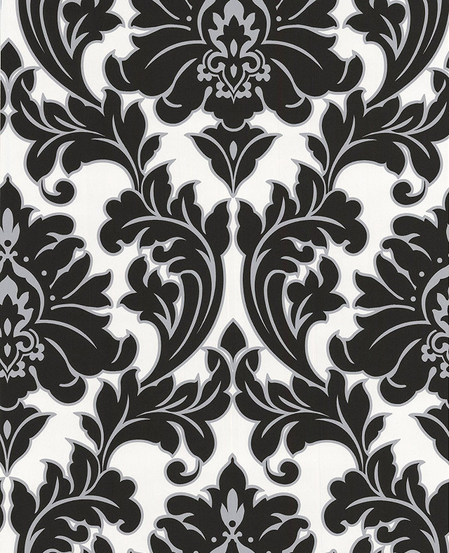 Black white floral wallpaper design #6 free wallpaper for mobile - medium preview image