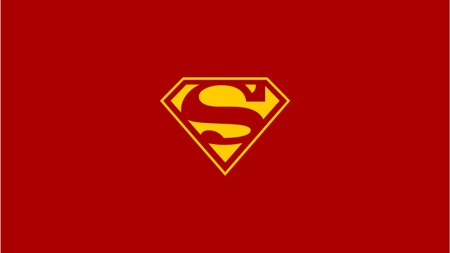 Superman logo red background yellow free wallpaper for desktop - medium preview image