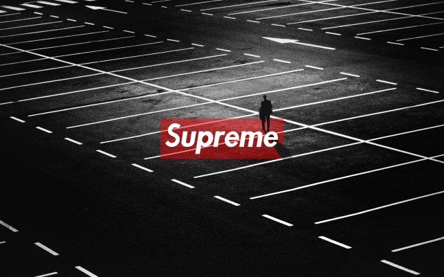 Person parking lot red supreme free wallpaper for desktop - medium preview image