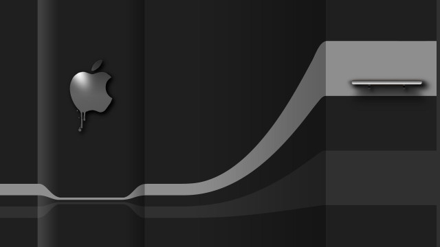 Black silver apple logo black free wallpaper for desktop - medium preview image
