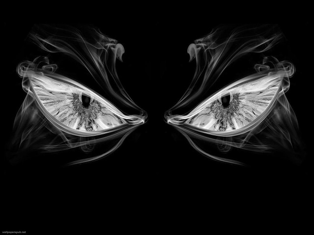 Eyes smoke black background white free wallpaper for desktop - medium preview image