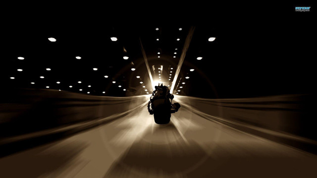Motorcycle night ride dark street #2 free wallpaper for desktop - medium preview image