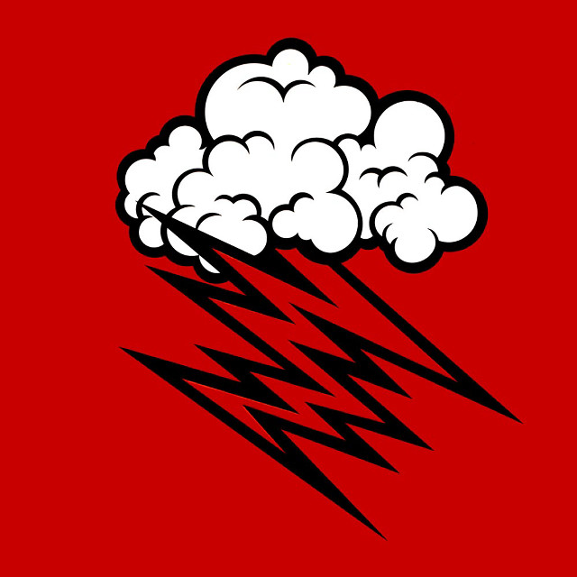 Red background black white cloud free wallpaper for tablet - medium preview image