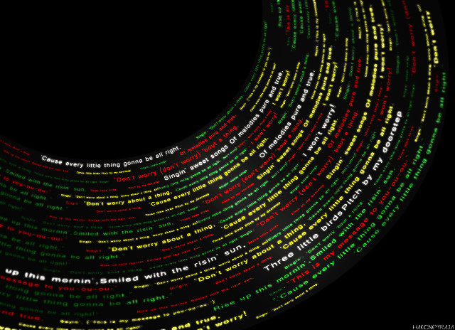 Colorful word circle black background free wallpaper for desktop - medium preview image