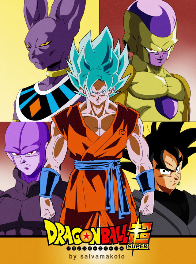 Dragon ball characters yellow background free wallpaper for mobile - medium preview image