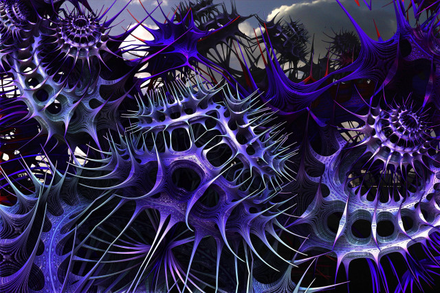 Strange purple black objects cloudy free wallpaper for desktop - medium preview image