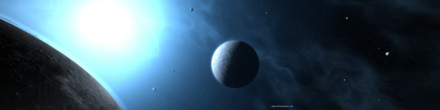 Large planet moon star sky free wallpaper for desktop - medium preview image