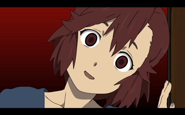 Red hair big eyes sad free wallpaper for desktop - medium preview image