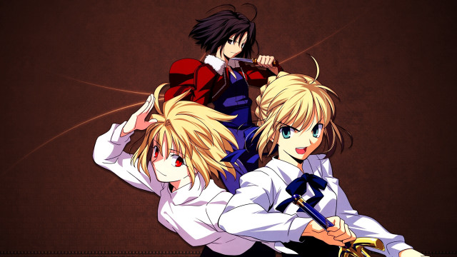 Anime characters posing picture together #5 free wallpaper for desktop - medium preview image