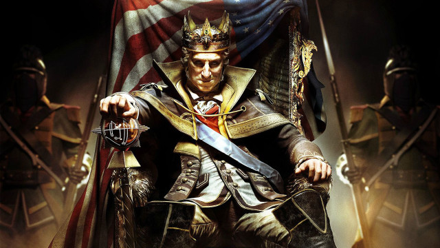 Man crown chair sword flag free wallpaper for desktop - medium preview image