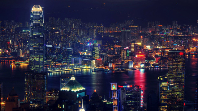 City skyline night lights bridge #9 free wallpaper for desktop - medium preview image