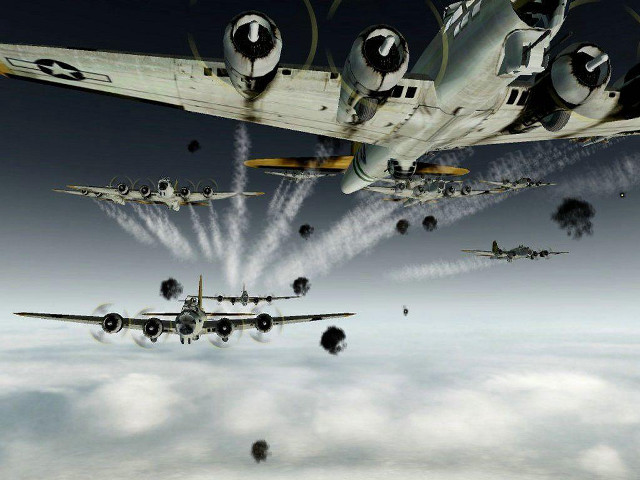 Planes flying smoke sky group #2 free wallpaper for desktop - medium preview image