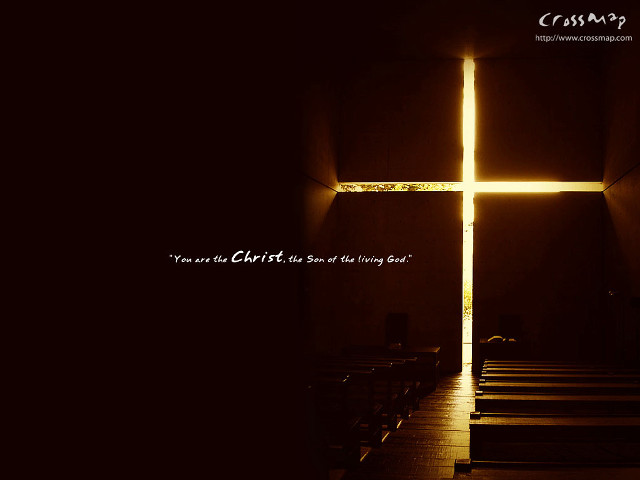 Cross lit up dark quote free wallpaper for desktop - medium preview image