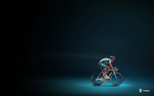Man riding bike blue light #2 free wallpaper for desktop - medium preview image