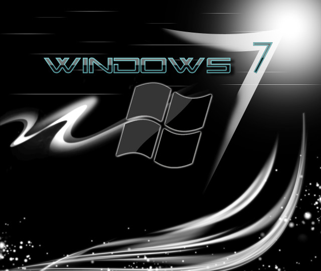 Black white window7 logo silver free wallpaper for desktop - medium preview image
