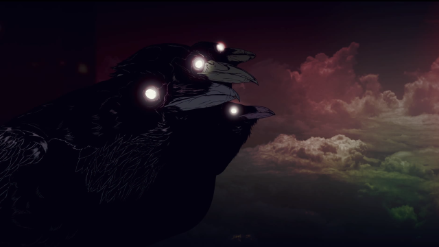 Glowing eyes bird cloud sky free wallpaper for desktop - medium preview image