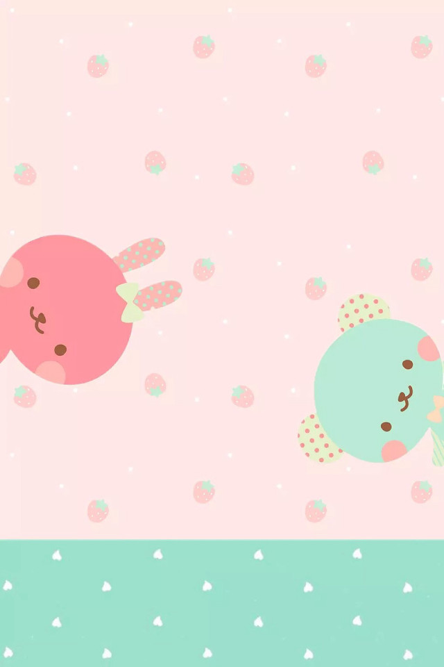Cartoon animals playing pink background free wallpaper for mobile - medium preview image