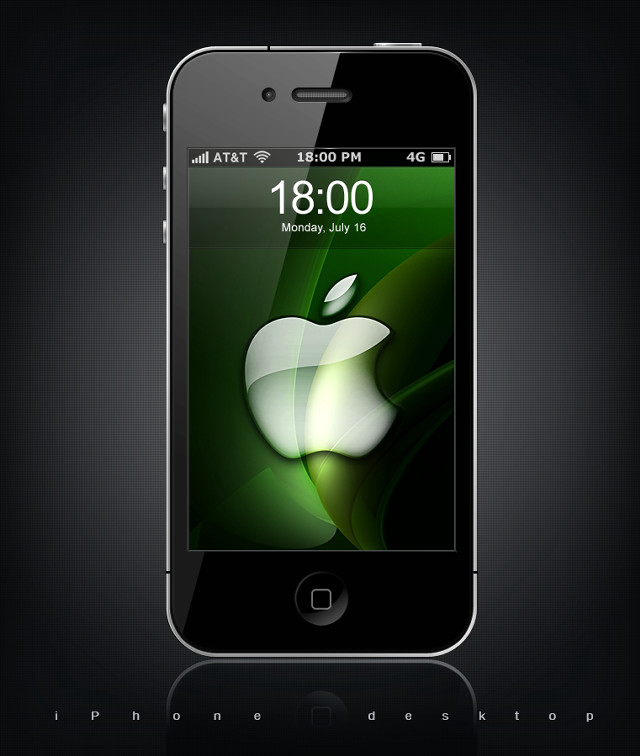 Iphone green apple screen abstract free wallpaper for mobile - medium preview image