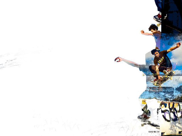 Man skateboarding air ramp hands free wallpaper for desktop - medium preview image