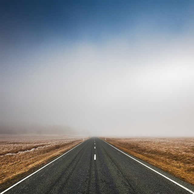 Long road white lines field free wallpaper for tablet - medium preview image