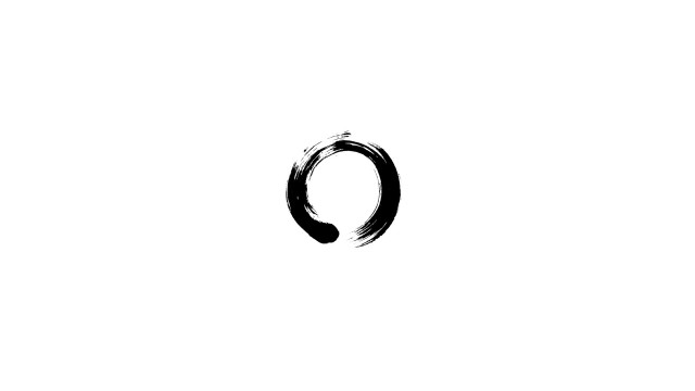 Black circle white background minimalist free wallpaper for desktop - medium preview image