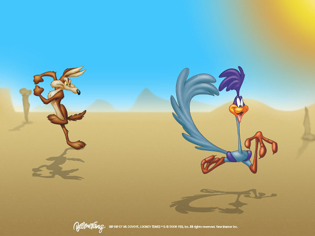 Cartoon bird running sand background free wallpaper for desktop - medium preview image