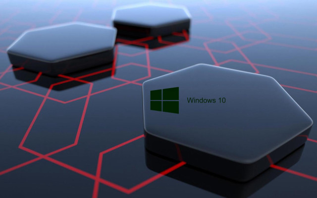 Computer keyboard windows10 logo red free wallpaper for desktop - medium preview image