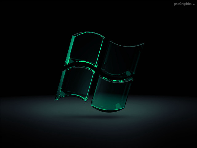 Green glass object dark room free wallpaper for desktop - medium preview image