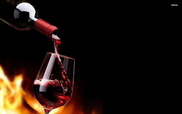 Wine pour bottle fire background #2 free wallpaper for desktop - medium preview image