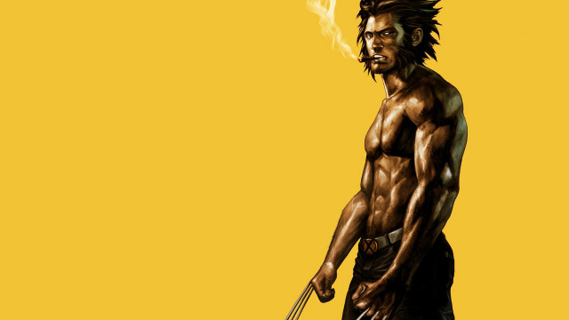 Man knife beard yellow background free wallpaper for desktop - medium preview image