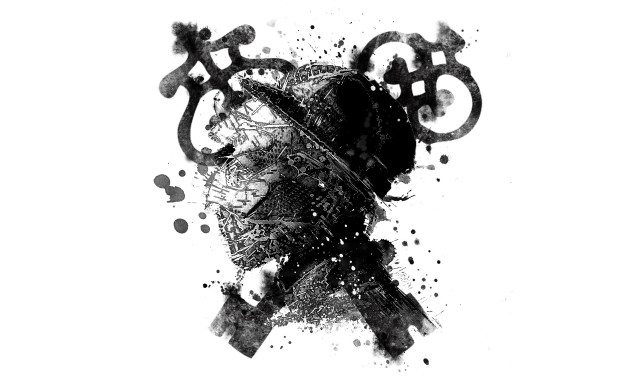 Black white person hat backpack free wallpaper for desktop - medium preview image