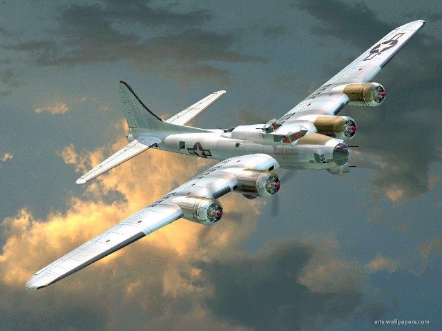 Large airplane flying cloudy sky free wallpaper for desktop - medium preview image