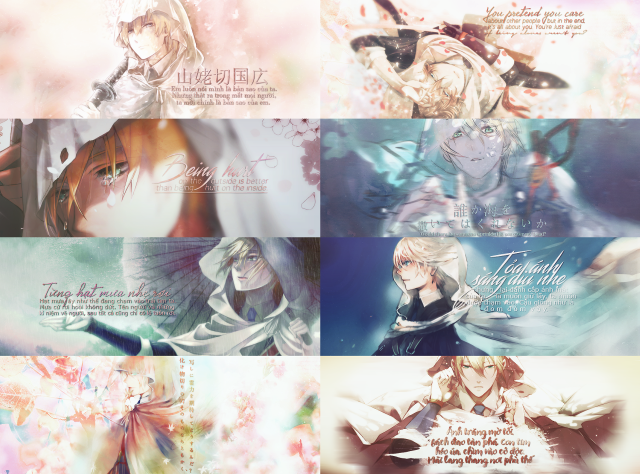 Anime collage characters quote middle free wallpaper for desktop - medium preview image