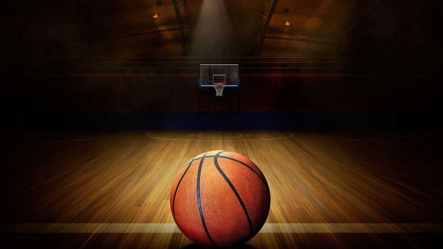 Basketball court hoop lights airball free wallpaper for desktop - medium preview image