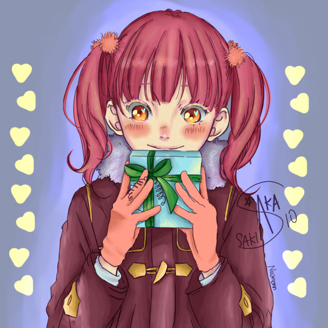 Girl red hair holding present free wallpaper for tablet - medium preview image