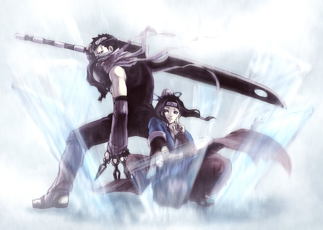 Anime characters sword snow sky free wallpaper for desktop - medium preview image