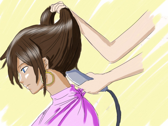 Woman ponytail holding hair smiling free wallpaper for desktop - medium preview image