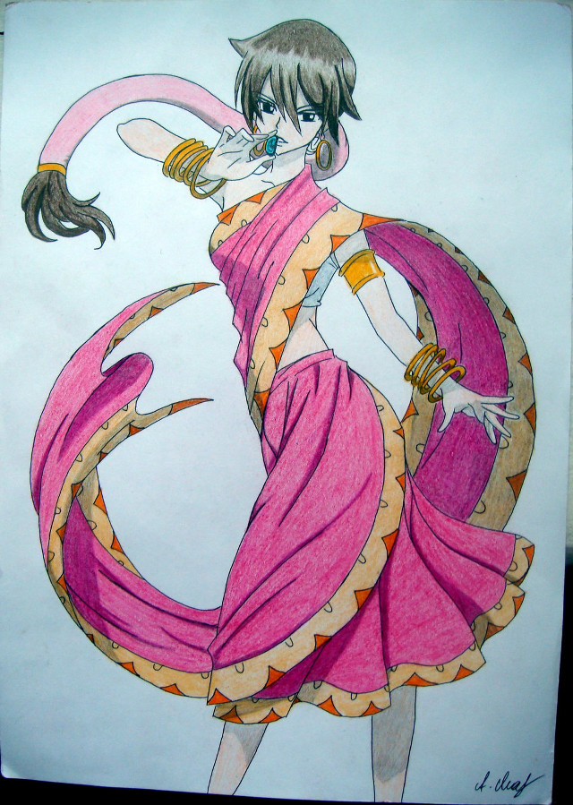 Woman pink dress snake neck free wallpaper for mobile - medium preview image