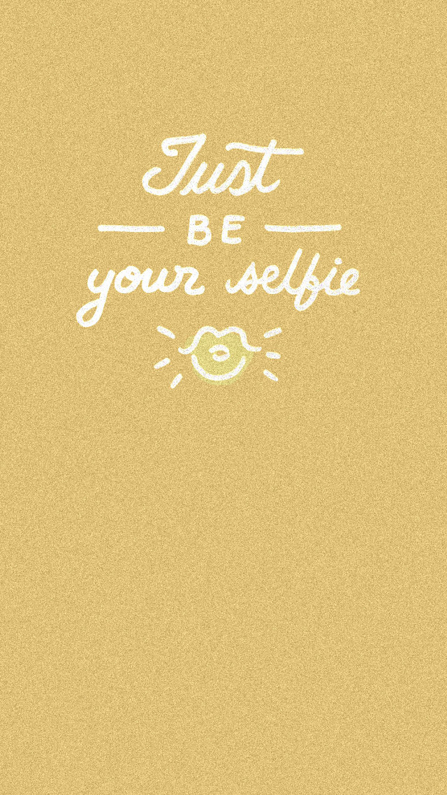 Yellow background white text selfie free wallpaper for mobile - medium preview image