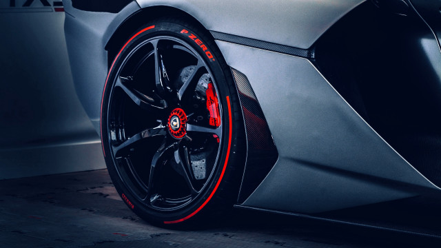Car wheel red stripes black free wallpaper for desktop - medium preview image