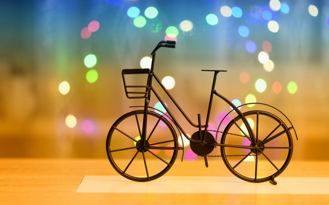 Small bicycle table bokeh lights free wallpaper for desktop - medium preview image