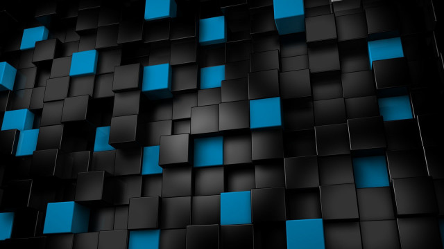 Black blue background squares pattern #3 free wallpaper for desktop - medium preview image